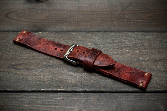 Suede vintage leather watch strap (Heritage), handmade in Finland - finwatchstraps