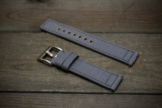 Army premium canvas watch strap, canvas watch band. Handmade in Finland - 20 mm, 22 mm. - finwatchstraps