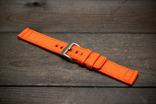 Army premium canvas watch strap, canvas watch band. Handmade in Finland - 20 mm, 22 mm. - finwatchstraps