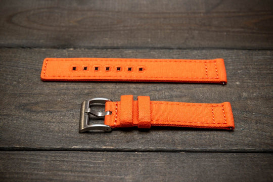 Army premium canvas watch strap, canvas watch band. Handmade in Finland - 20 mm, 22 mm. - finwatchstraps