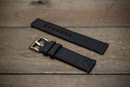 Army premium canvas watch strap, canvas watch band. Handmade in Finland - 20 mm, 22 mm. - finwatchstraps