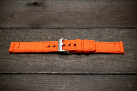 Army premium canvas watch strap, canvas watch band. Handmade in Finland - 20 mm, 22 mm. - finwatchstraps