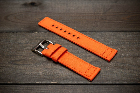 Army premium canvas watch strap, canvas watch band. Handmade in Finland - 20 mm, 22 mm. - finwatchstraps