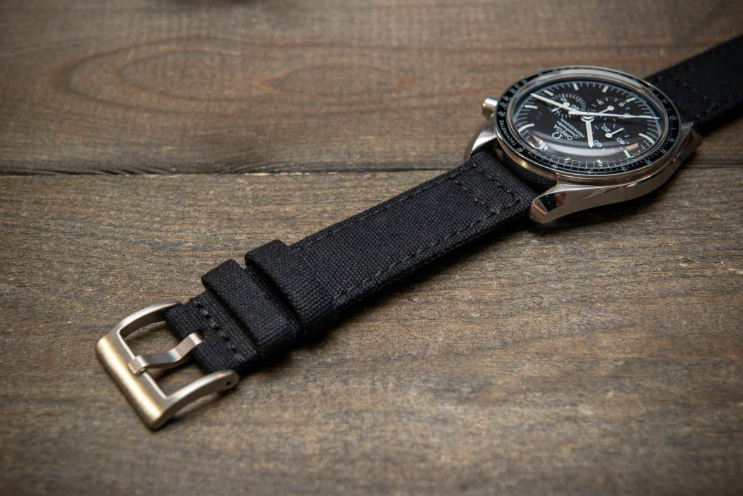 Army premium canvas watch strap, canvas watch band. Handmade in Finland - 20 mm, 22 mm. - finwatchstraps