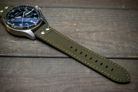 Cordura Canvas waterproof watch strap, Quick-release spring bars are installed, lined with Lorica eco-leather by FinWacthStraps® - finwatchstraps