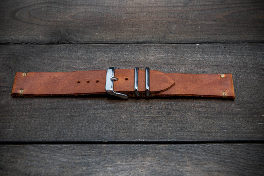 Italian leather watch band, Caramel color. Premium quality watch strap 16 mm, 17 mm, 18mm, 19 mm, 20 mm, 21 mm, 22mm, 23 mm, 24 mm, 25 mm, 26 mm - finwatchstraps