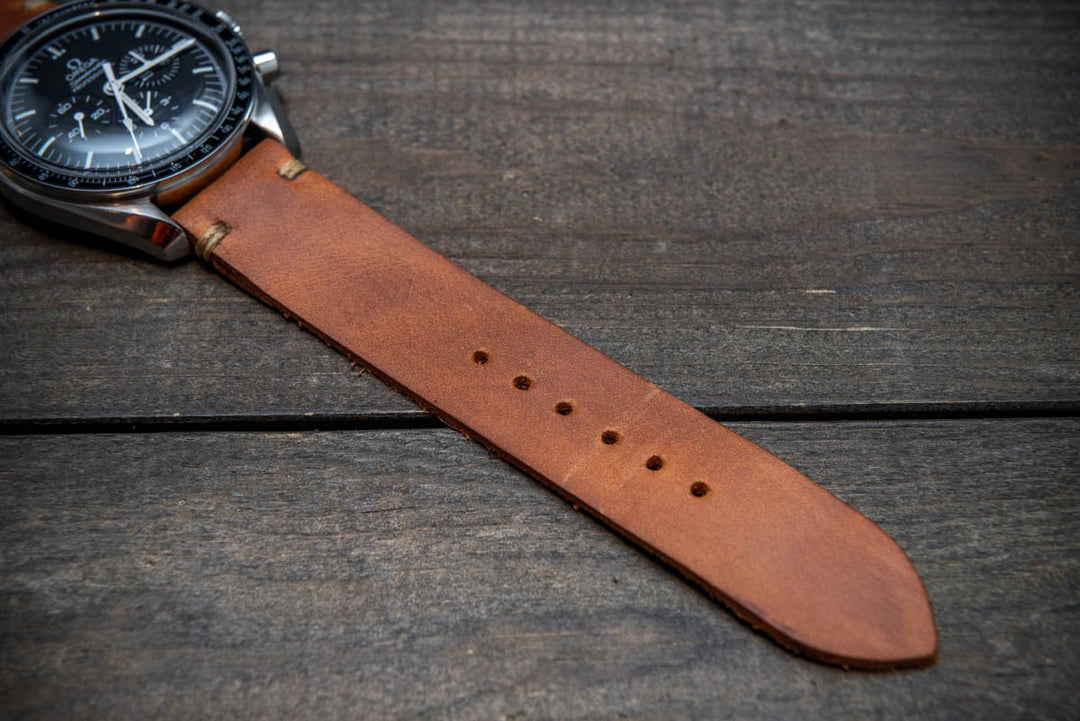 Italian leather watch band, Caramel color. Premium quality watch strap 16 mm, 17 mm, 18mm, 19 mm, 20 mm, 21 mm, 22mm, 23 mm, 24 mm, 25 mm, 26 mm - finwatchstraps