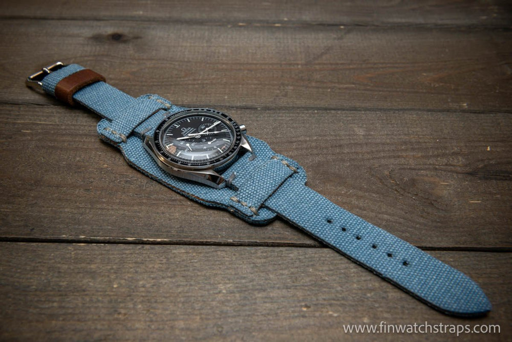 Military Bund Style Watch Strap: Vintage Canvas, handmade in Finland, Limited edition, watch lugs 10-26 mm. - finwatchstraps