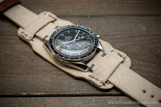 Military Bund Style Watch Strap: Vintage Canvas, handmade in Finland, Limited edition, watch lugs 10-26 mm. - finwatchstraps