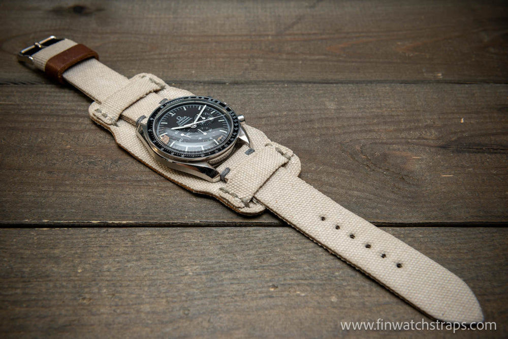 Military Bund Style Watch Strap: Vintage Canvas, handmade in Finland, Limited edition, watch lugs 10-26 mm. - finwatchstraps