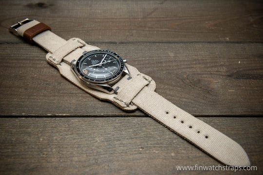 Military Bund Style Watch Strap: Vintage Canvas, handmade in Finland, Limited edition, watch lugs 10-26 mm. - finwatchstraps