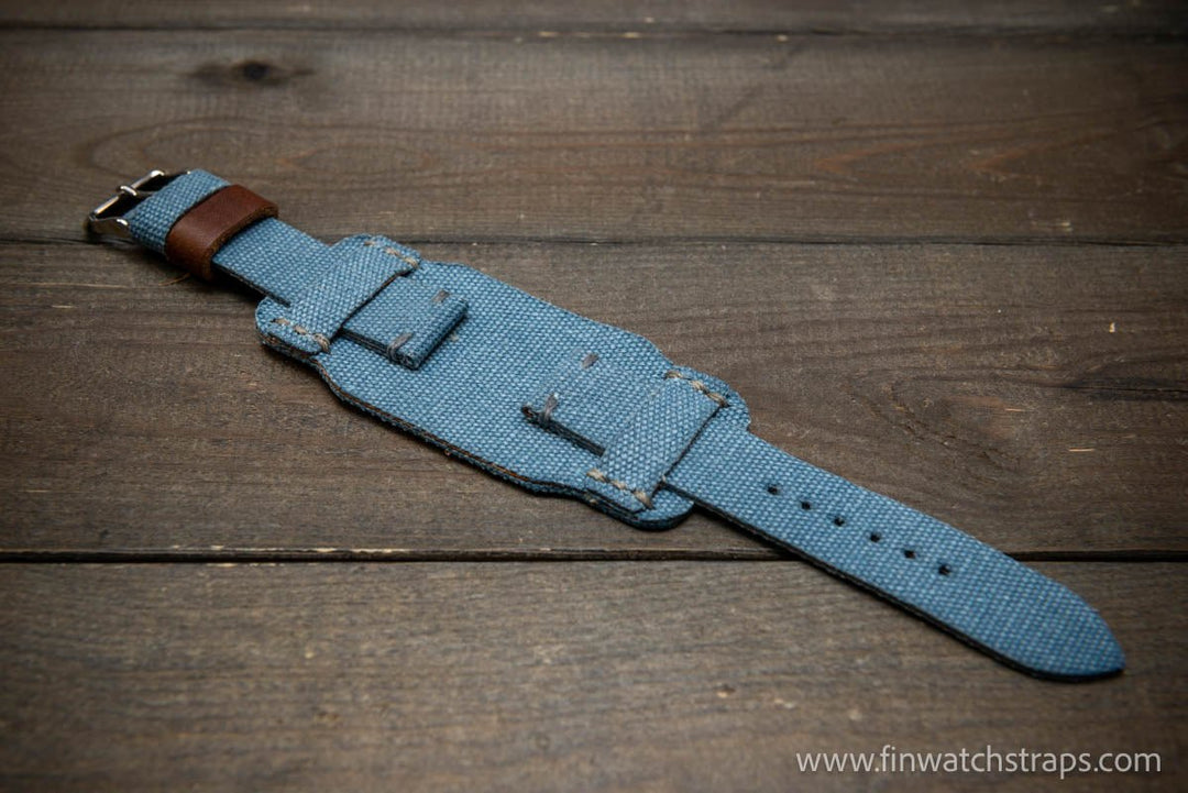 Military Bund Style Watch Strap: Vintage Canvas, handmade in Finland, Limited edition, watch lugs 10-26 mm. - finwatchstraps