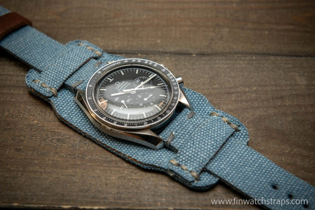 Military Bund Style Watch Strap: Vintage Canvas, handmade in Finland, Limited edition, watch lugs 10-26 mm. - finwatchstraps