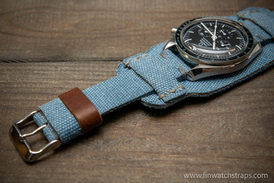 Military Bund Style Watch Strap: Vintage Canvas, handmade in Finland, Limited edition, watch lugs 10-26 mm. - finwatchstraps