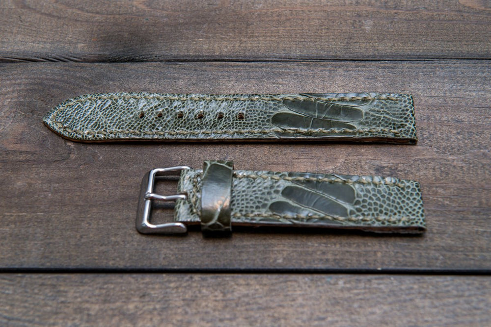 Ostrich legs leather watch strap
