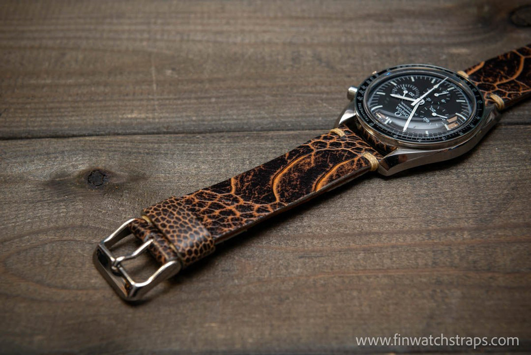 Ostrich legs leather watch strap - finwatchstraps