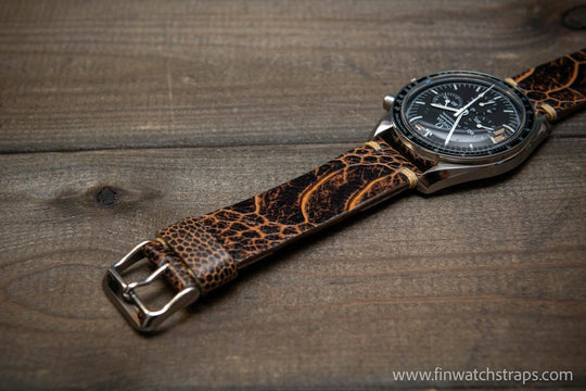 Ostrich legs leather watch strap - finwatchstraps