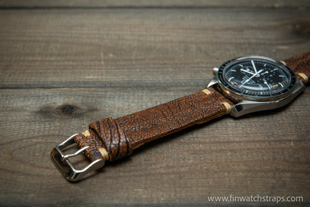 Ostrich legs leather watch strap - finwatchstraps