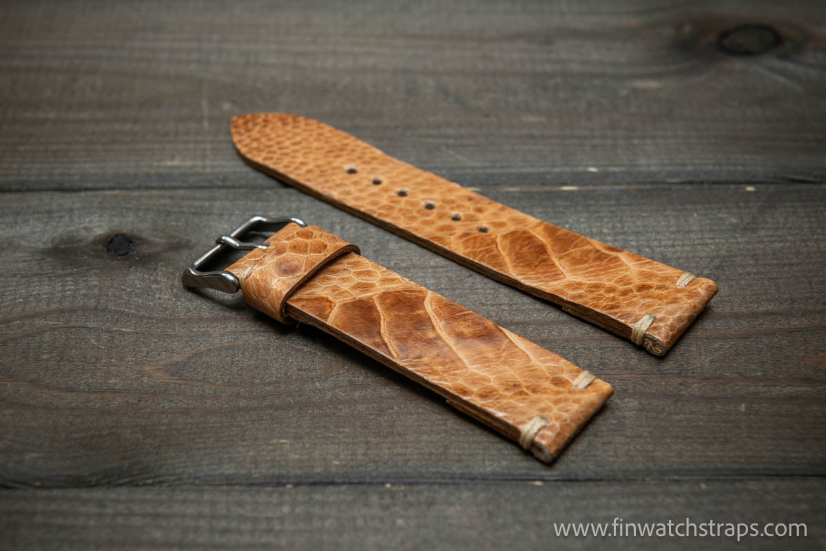 Ostrich legs leather watch strap - finwatchstraps