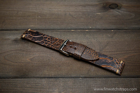 Ostrich legs leather watch strap - finwatchstraps