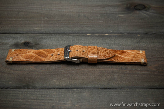 Ostrich legs leather watch strap - finwatchstraps