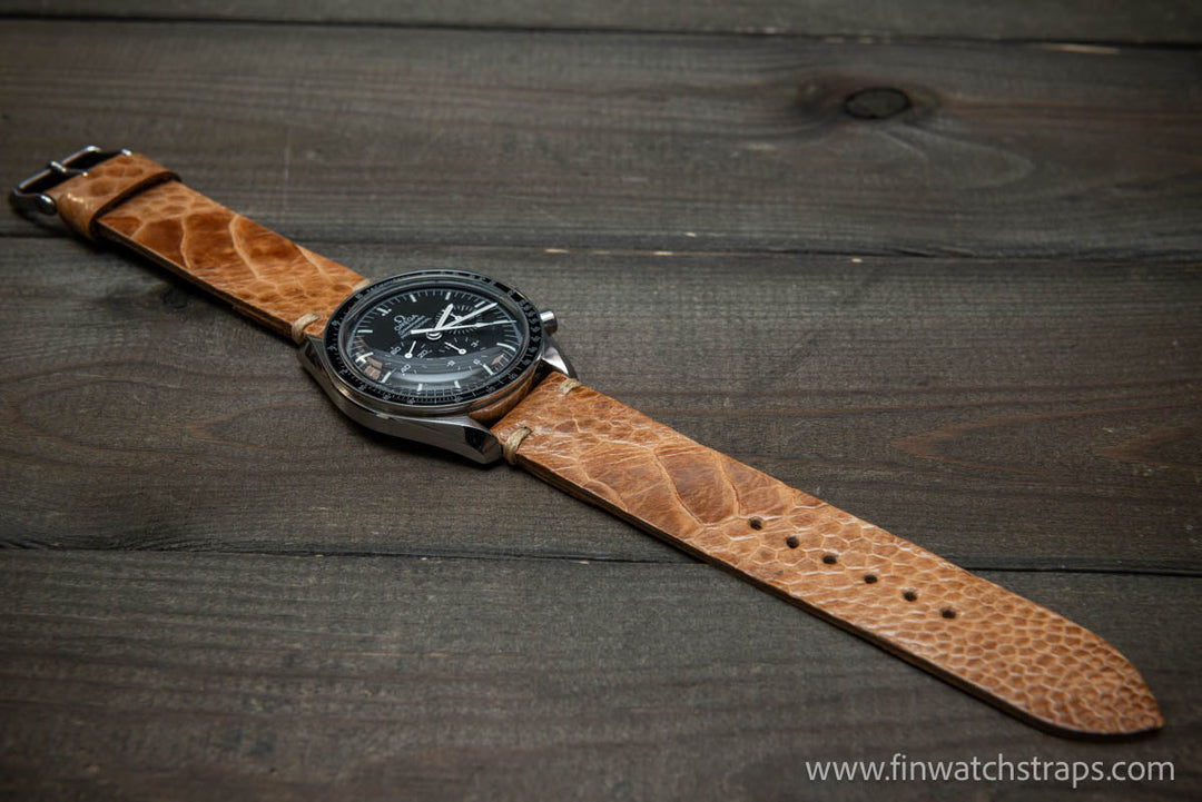 Ostrich legs leather watch strap - finwatchstraps