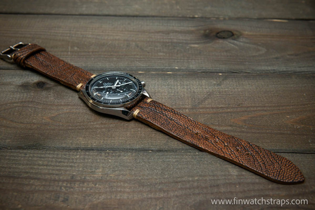 Ostrich legs leather watch strap - finwatchstraps