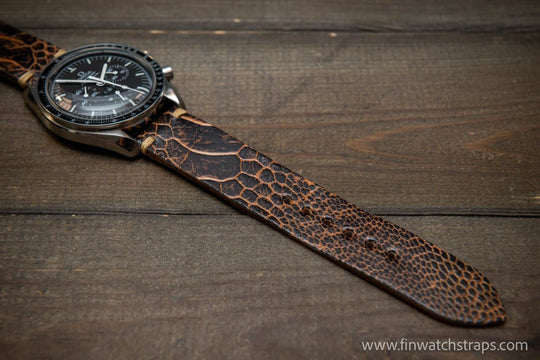 Ostrich legs leather watch strap - finwatchstraps