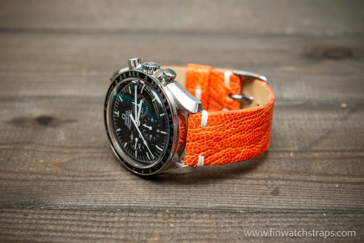 Ostrich legs leather watch strap - finwatchstraps