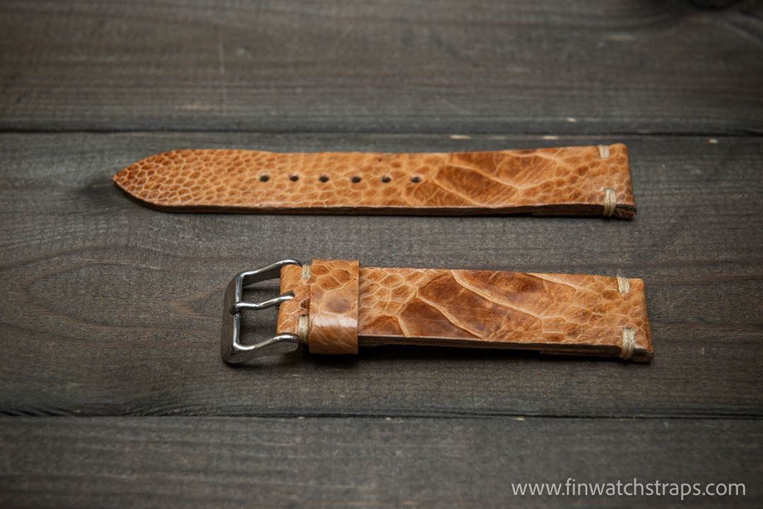 Ostrich legs leather watch strap - finwatchstraps