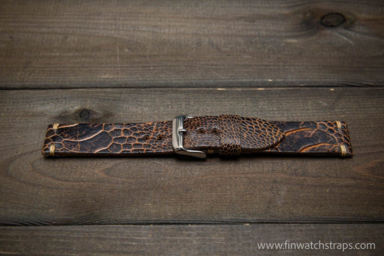 Ostrich legs leather watch strap - finwatchstraps