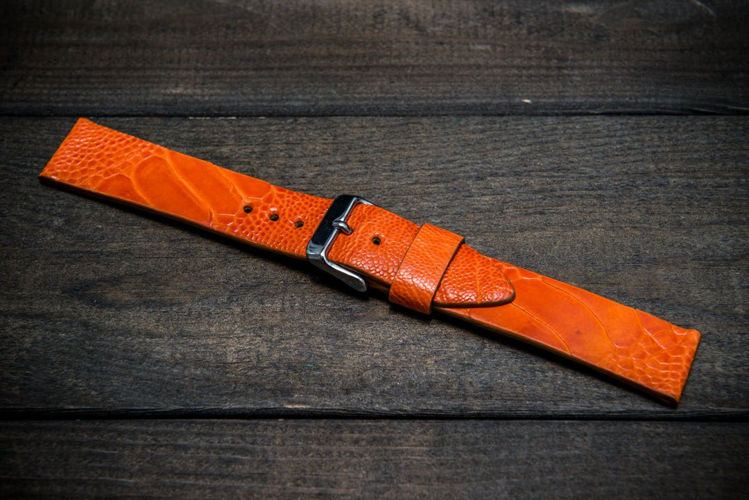 Ostrich legs leather watch straps/ Orange color