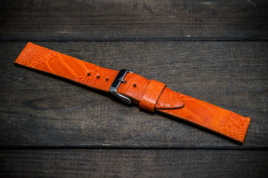 Ostrich legs leather watch straps/ Orange color