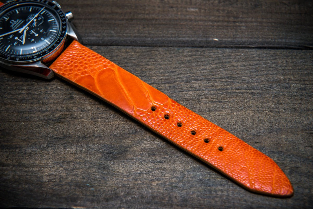 Ostrich legs leather watch straps/ Orange color