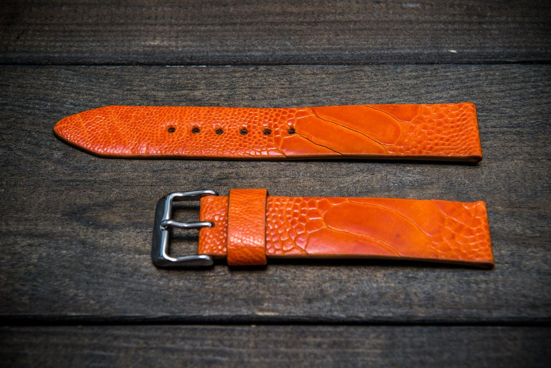 Ostrich legs leather watch straps/ Orange color