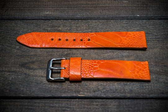 Ostrich legs leather watch straps/ Orange color