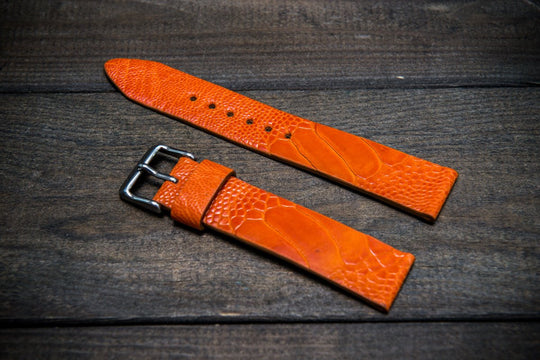 Ostrich legs leather watch straps/ Orange color