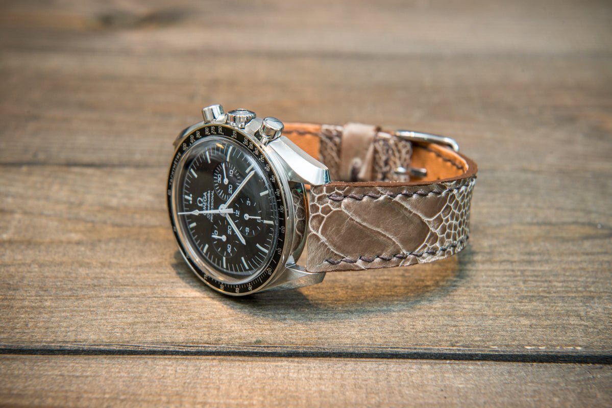 Ostrich legs leather watch straps/ Vintage beige