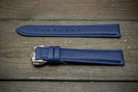 Sailcloth quick-release watch strap for Omega watches with Omega style clasp. Watch lugs: 22x20 mm, 21x20 mm, 20x18 mm, 19x18 mm - finwatchstraps