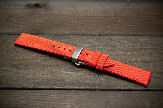 Sailcloth waterproof watch strap. Deployment clasp. - finwatchstraps