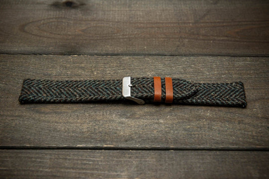 Tweed watch strap, Watch band made of HARRIS TWEED®, "Heather Glen"