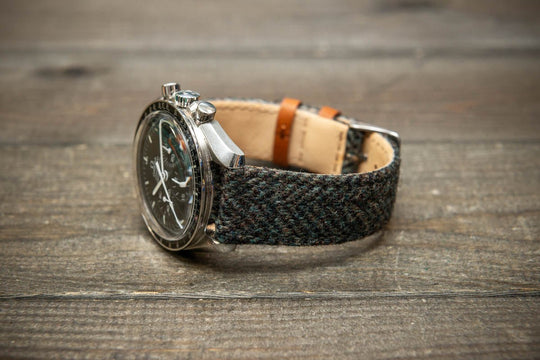 Tweed watch strap, Watch band made of HARRIS TWEED®, "Heather Glen"