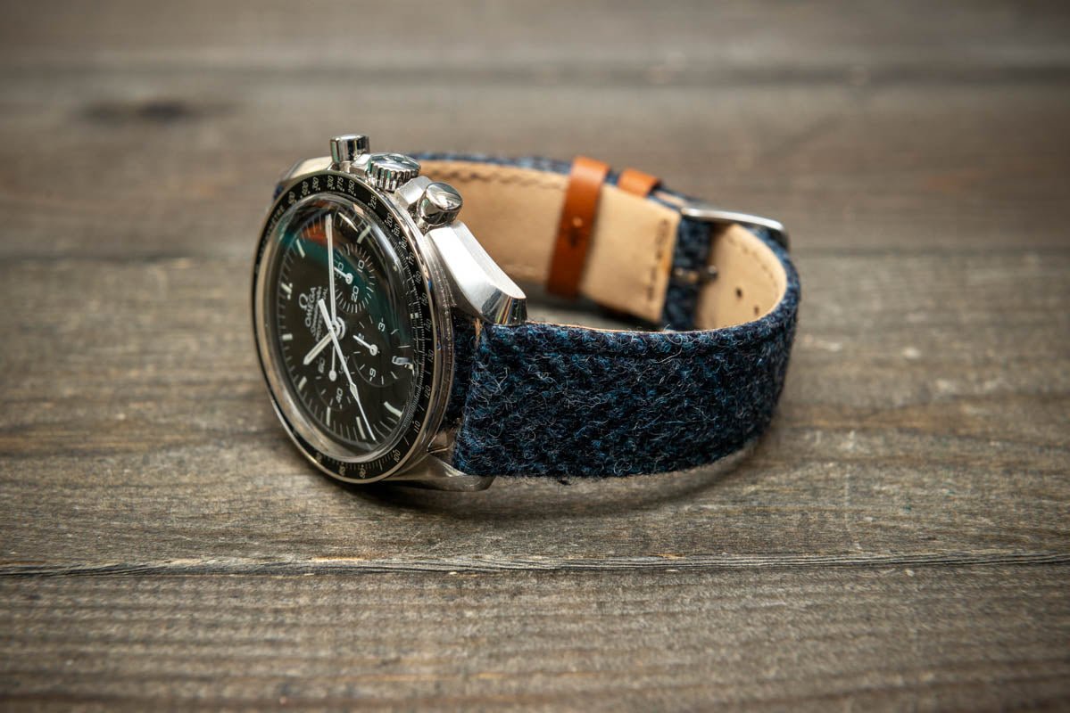 Tweed watch strap, Watch band made of HARRIS TWEED®. Handmade in Finland - 18 mm, 19 mm, 20 mm, 21 mm, 22mm. - finwatchstraps