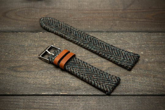 Tweed watch strap, Watch band made of HARRIS TWEED®, "Heather Glen"